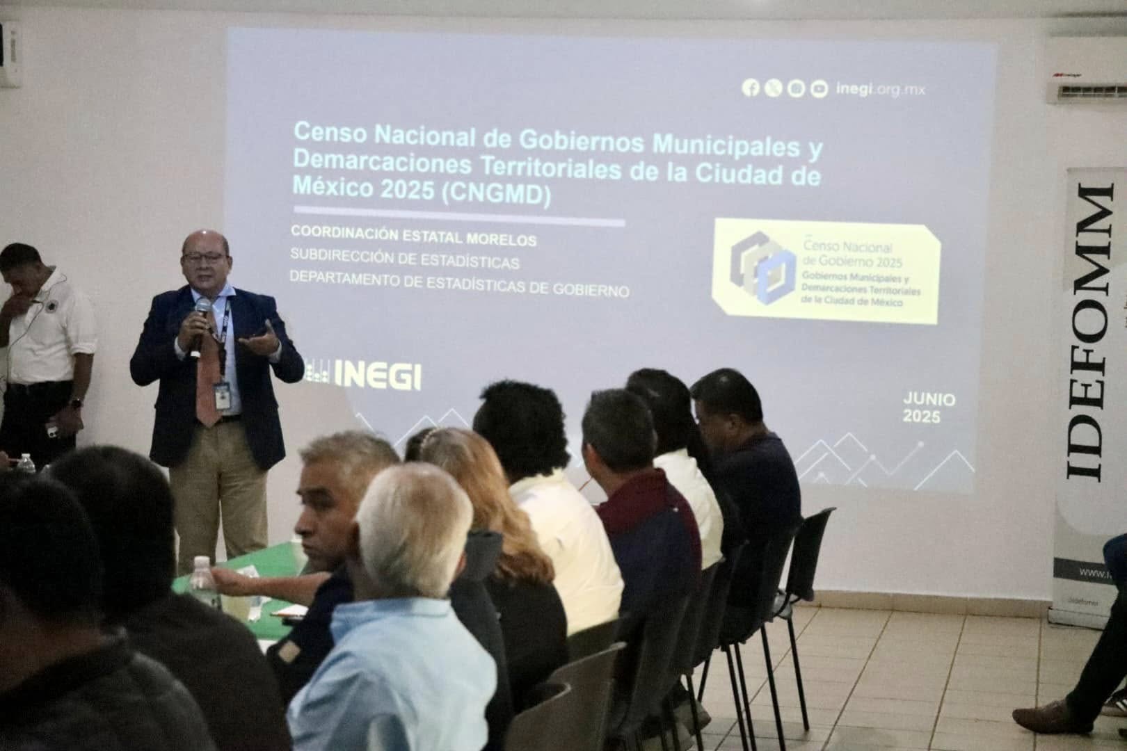 Puede ser una imagen de 8 personas y texto que dice "000 inegi or mx Censo Nacional de Gobiernos Municipales y Demarcaciones Territoriales de la Ciudad de México México2025(C 2025 (CNGMD) COORDINACION ESTATAL MORELOS SUBDIRECCION DE ESTADISTICAS DEPARTAMENTO DE ESTADISTICAS DE GOBIERNO лa Nacional 2025 ผอ.นปิลภัพสวั Mdetco INEGI JUNIO 2025 ስውድ"